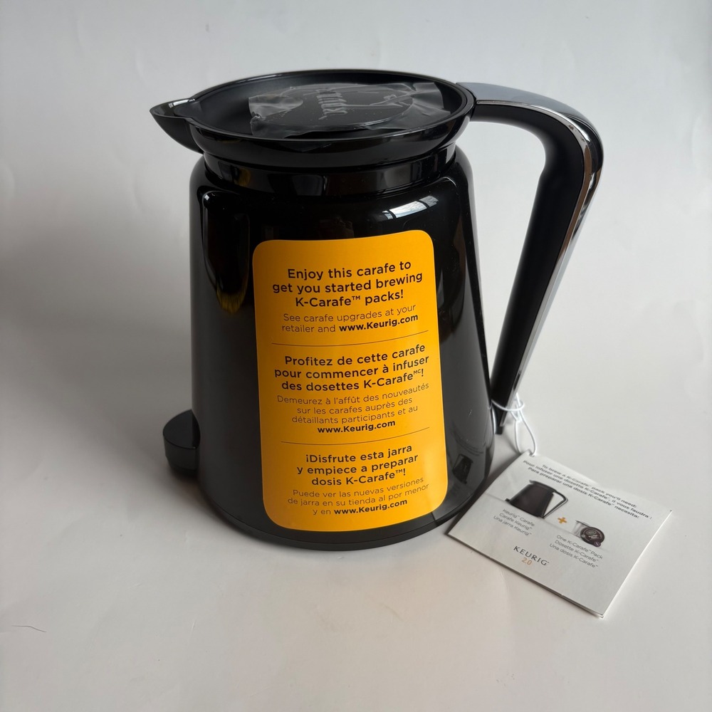 Keurig 2.0 K-Carafe Thermal Coffee Carafe Pitcher‎ - Black and Chrome NEW